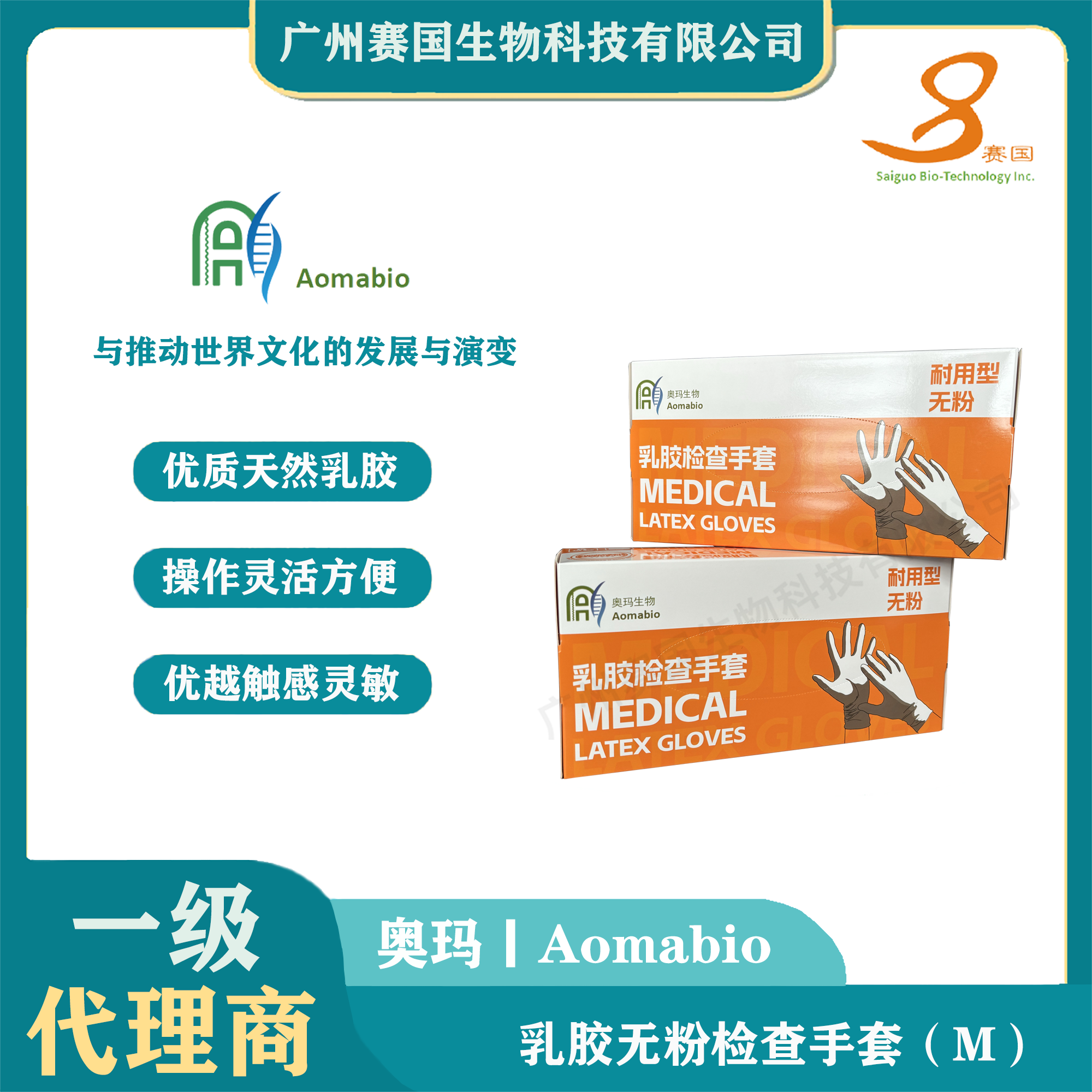 乳膠無(wú)粉檢查手套（M）